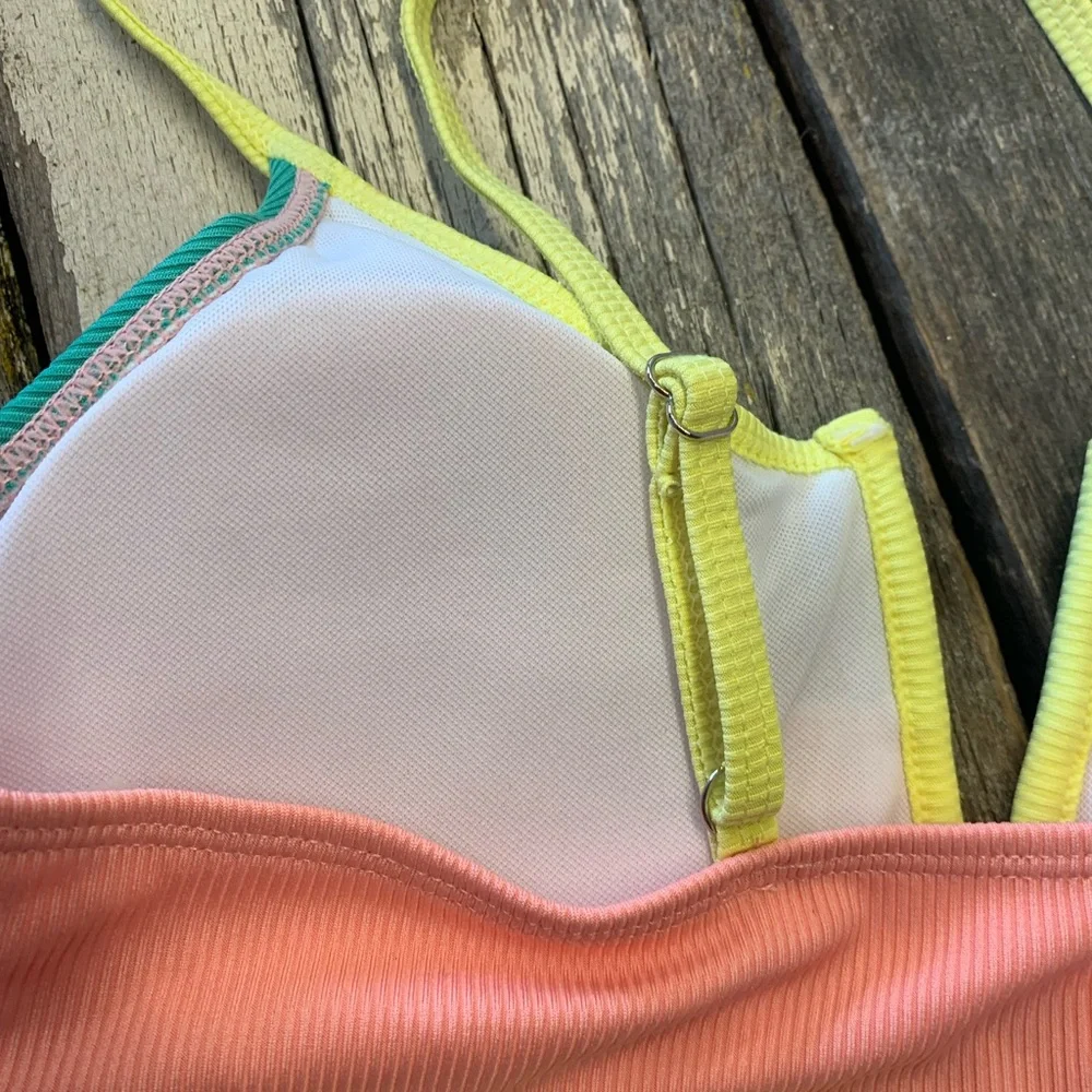 Zaful | NWT Pastel Ribbed V-Wire Cami Bikini Two Piece Swimsuit - Picture 7 of 10